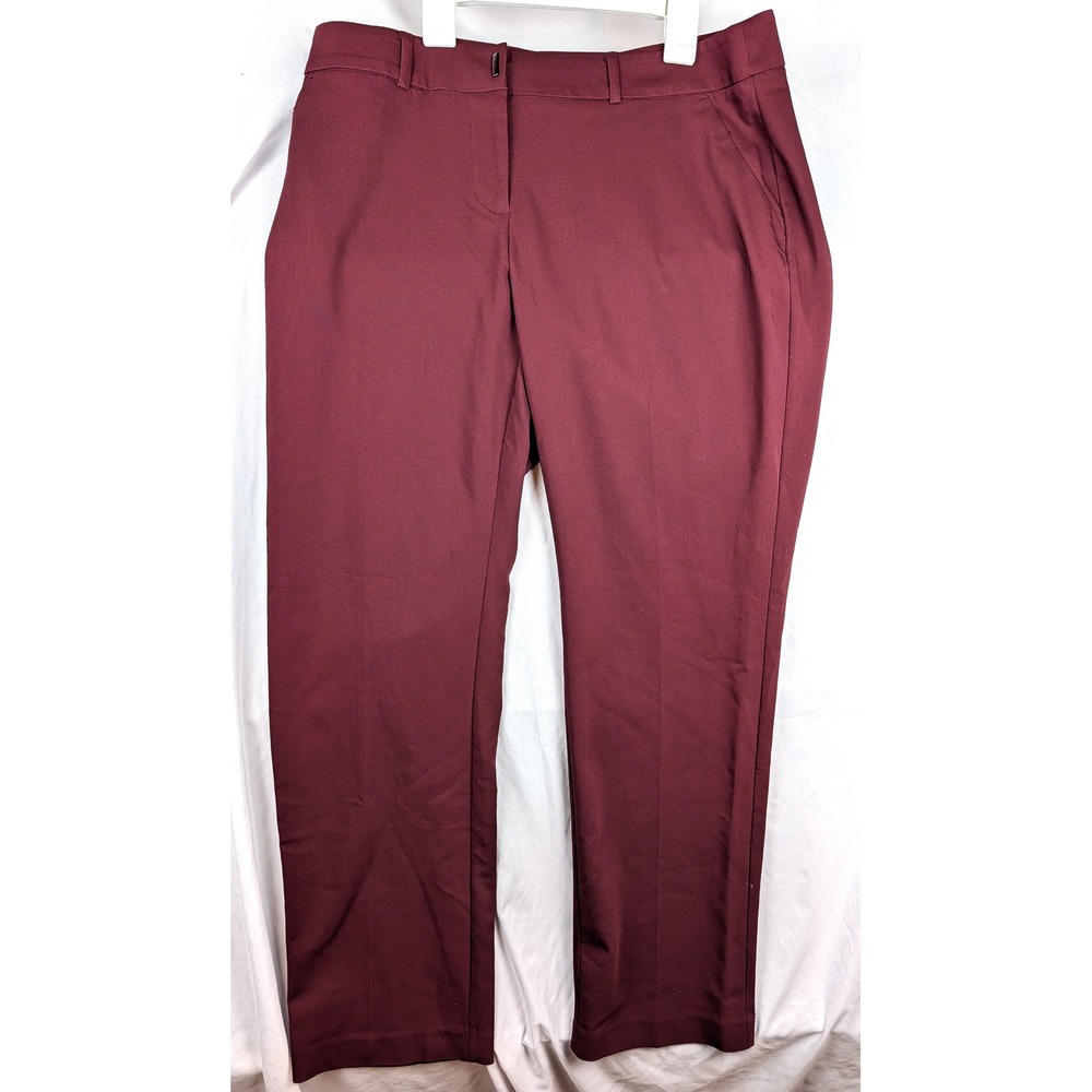 Apt. 9 Torie Womens Burgundy Dress Pants Size 12 Cotton Blend Trousers